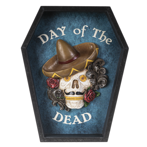 DAY OF THE DEAD COFFIN PLAQUE C/6