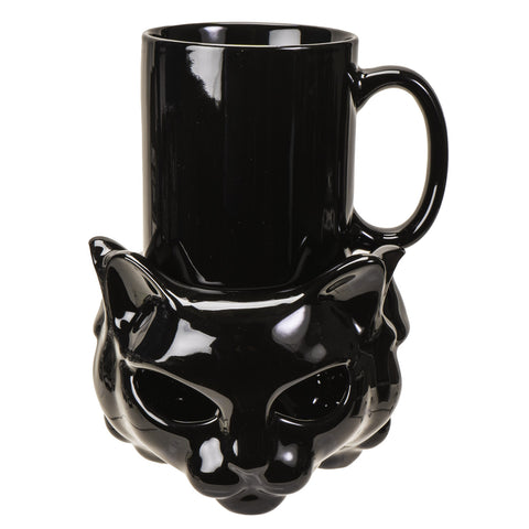 CAT TEA LIGHT MUG WARMER W/MUG C/16