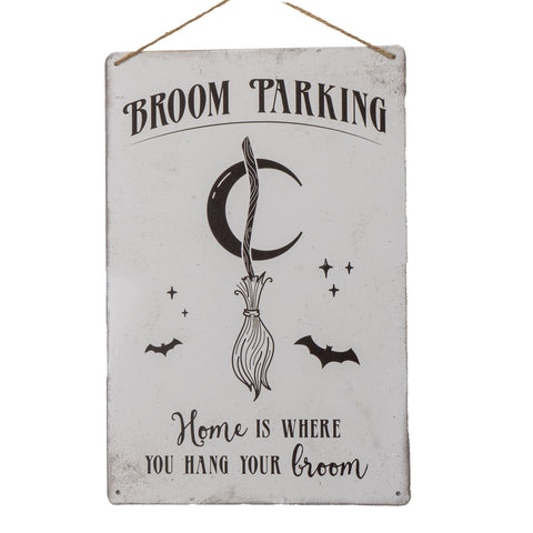 BROOM PARKING METAL HANGING SIGN C/48