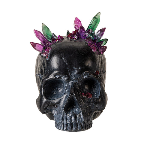 BLACK SKULL WITH CRYSTALS C/18