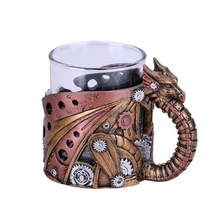 ^STEAMPUNK DRAGON GLASS CUP C/32