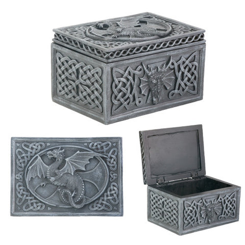 ^ DRAGON CELTIC JEWELRY BOX, C/12