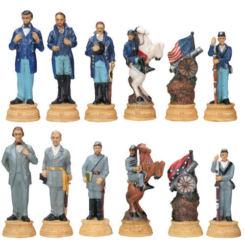 CHESS SET - U.S. CIVIL WAR 3" SET, C/8