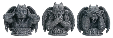 NO EVIL GARGOYLES (SET OF 3), C/16