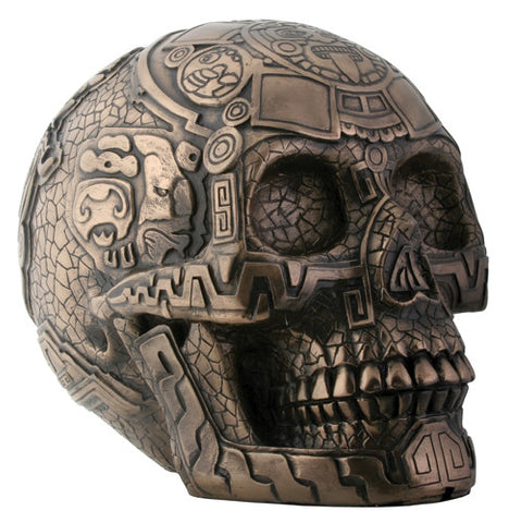 BRONZE AZTEC SKULL, C/8