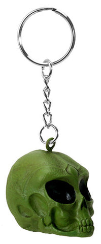 GREEN ALIEN SKULL KEY CHAIN (SET/12), C/36