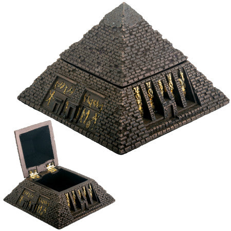 SM. BRONZE PYRAMID TRINKET BOX, C/24