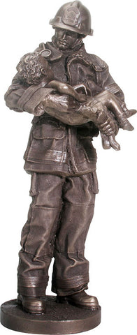FIRE FIGHTER HOLDING CHILD, C/1