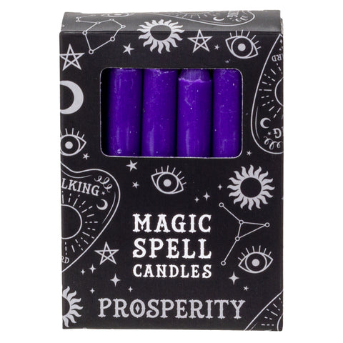 PACK OF 12 PURPLE PROSPERITY SPELL CANDLES C/96