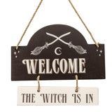 THE WITCH IS IN HANGING SIGN C/72