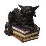 WICKED BLACK CAT ON BOOK W/ LED EYES C/8