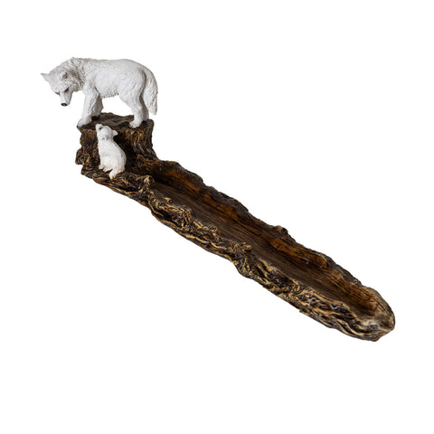 WOLF AND PUP INCENSE HOLDER C/24