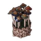 12PC CERAMIC MUSHROOM PICKS WITH PLANTER C/4