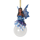 VIOLET BUBBLE RIDER FAIRY ORNAMENT C/32