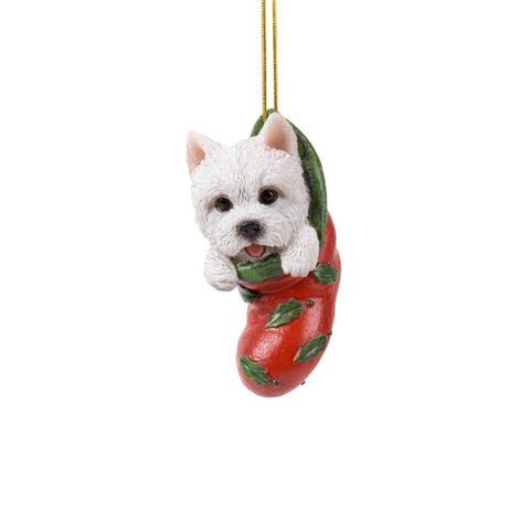 Westie Christmas Stocking Hanging Ornament