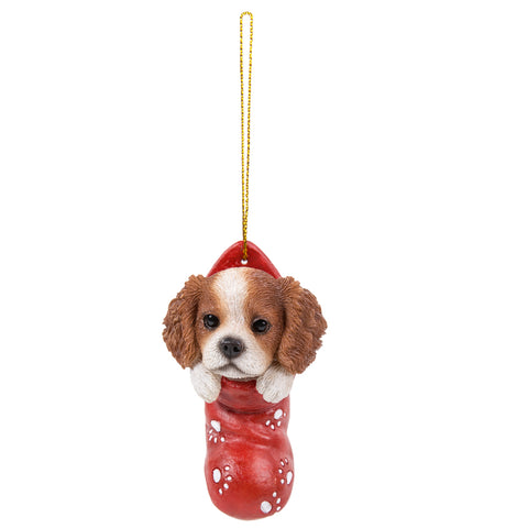 DISC-KING CHARLES SPANIEL ORNAMENT, C/96 MINIMUM OF 2