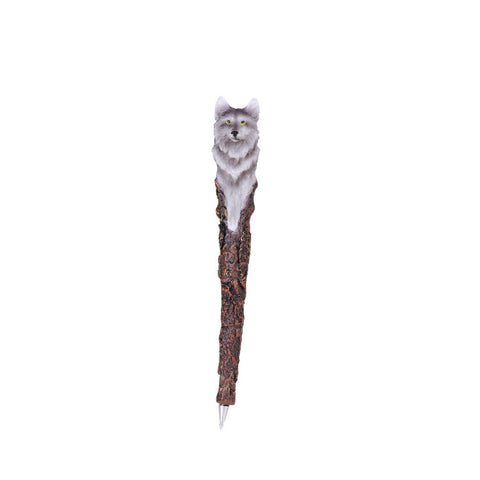 DISC-WHITE WOLF PEN W/ STAND C/48 MINIMUM OF 2