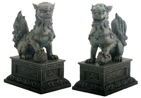 PAIR OF CHINESE LIONS, C/12