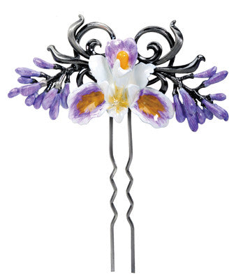 Purple Iris Hair Pin