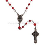 DISC-SACRED HEART OF JESUS ROSARY W/ RED GLASS BEADS MIN OF 2