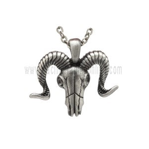 DISC-RAM SKULL NECKLACE, C/60