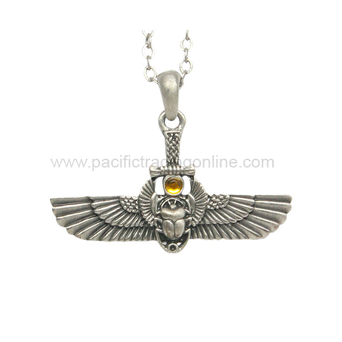EGYPTIAN WINGED SCARAB NECKLAC